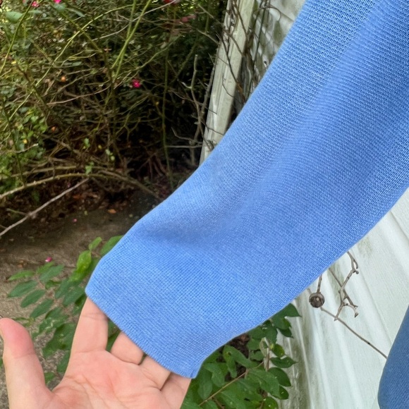 NWT Talbots Cozy Thick Blue Long Sleeve Sweater Blazer Pockets - Picture 3 of 6